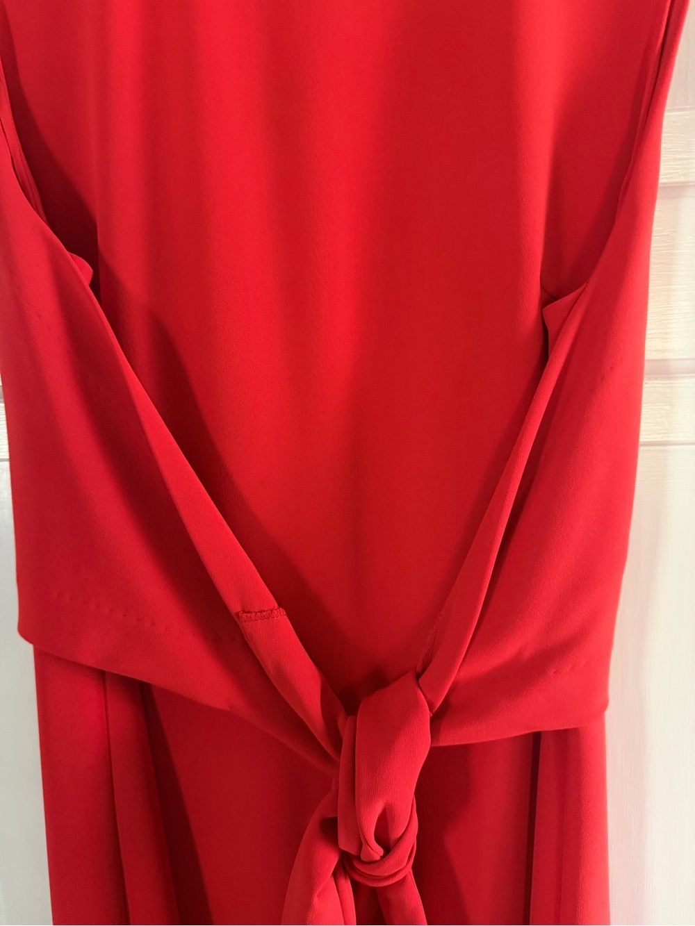 Lela Rose Vibrant Red Sleeveless Tie-Waist Maxi Dress - Picture 9 of 11
